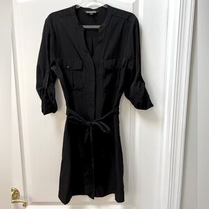 Belted shirt dress